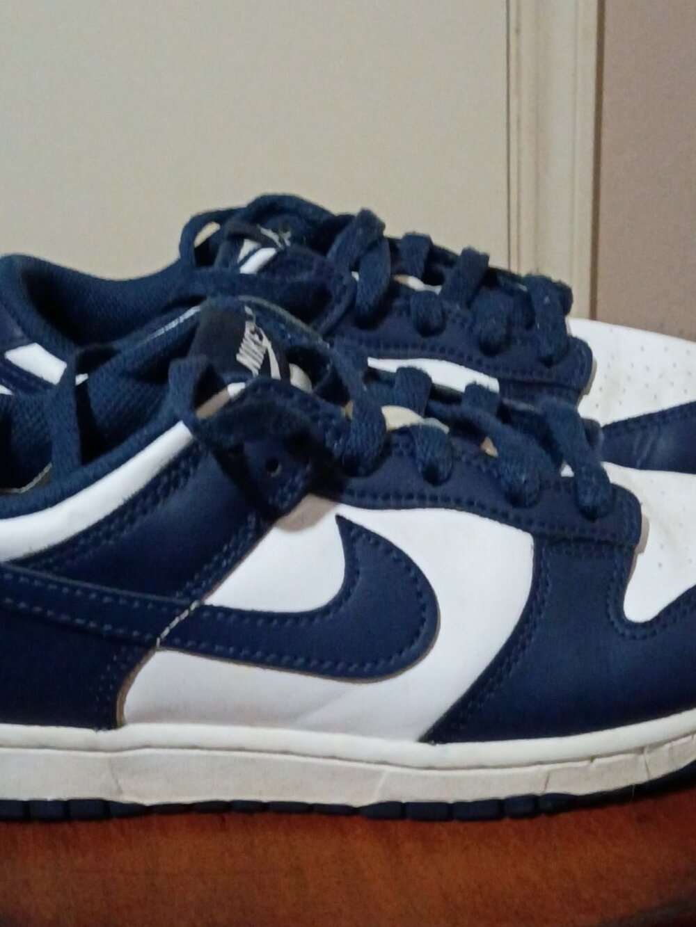 Nike Dunk Low Midnight Navy Blue White Kids Sneakers FB9108-116 Size 3Y - Picture 4 of 14